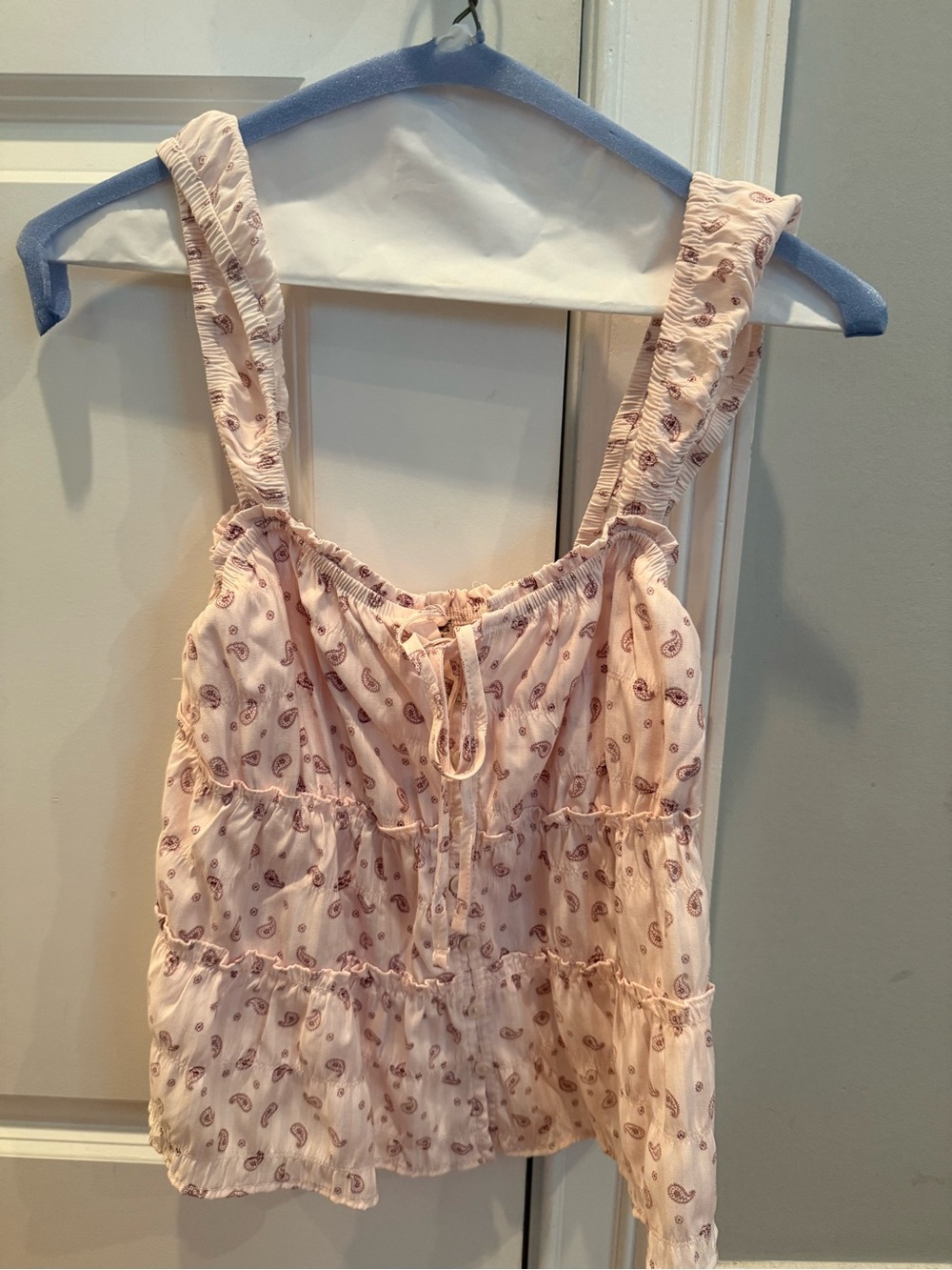 Light Pink Paisley Tiered tank top